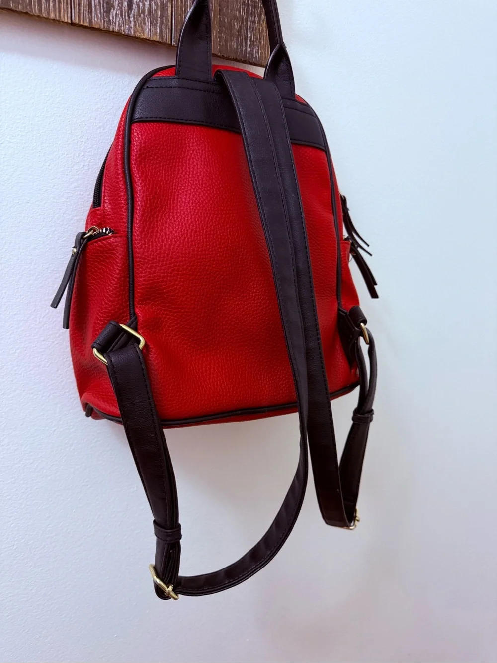 Juicy Couture Red Backpack with Black Trim and Gold Logo